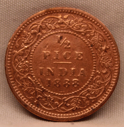 1/2 Pice Coin 1889 Victoria Empress Copper Coin