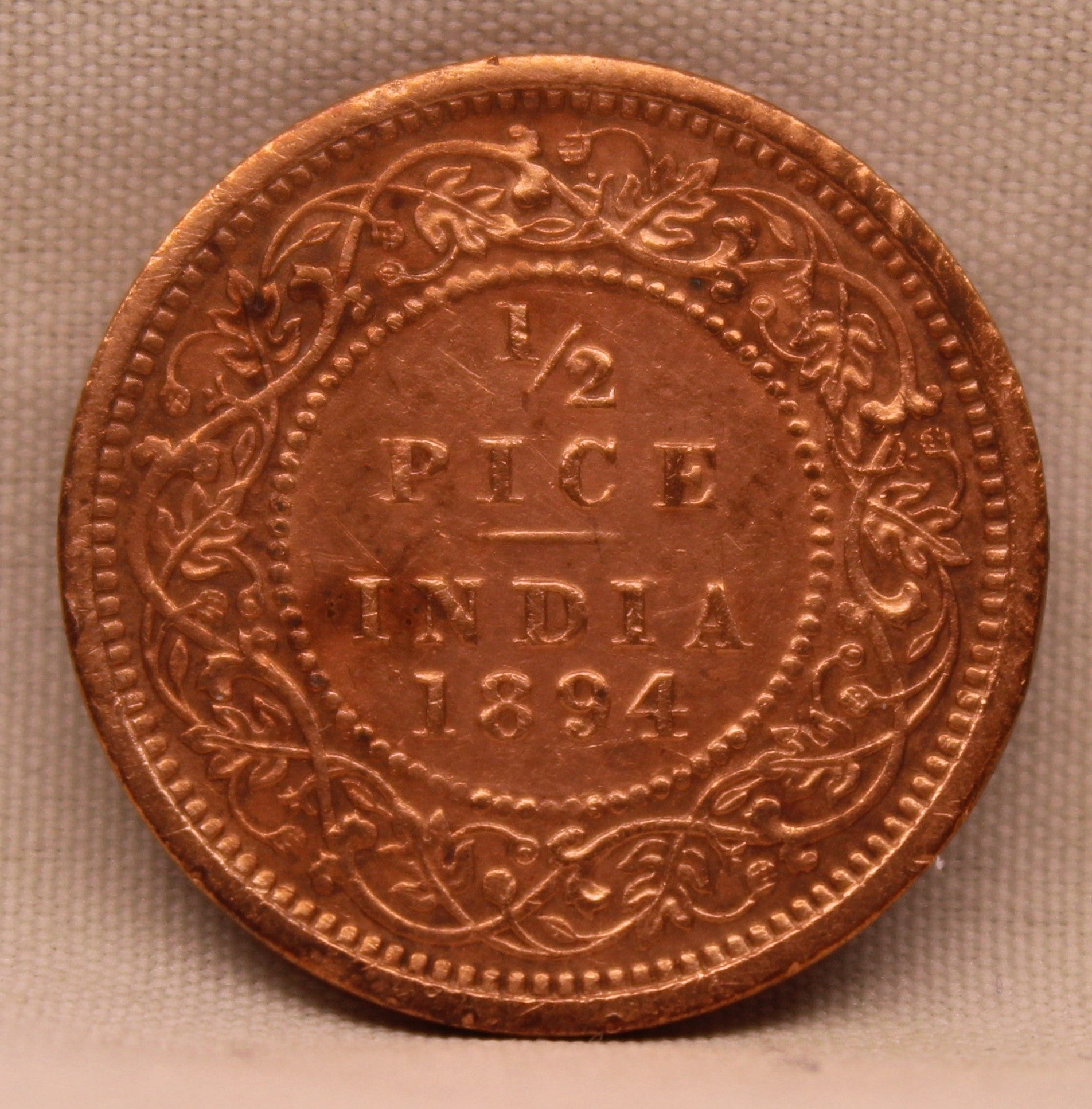 1/2 Pice Coin 1894 Victoria Empress Copper Coin