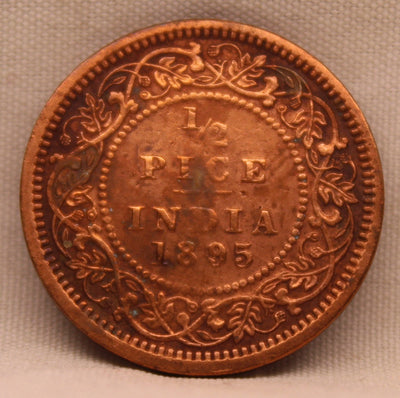 1/2 Pice Coin 1895 Victoria Empress Copper Coin