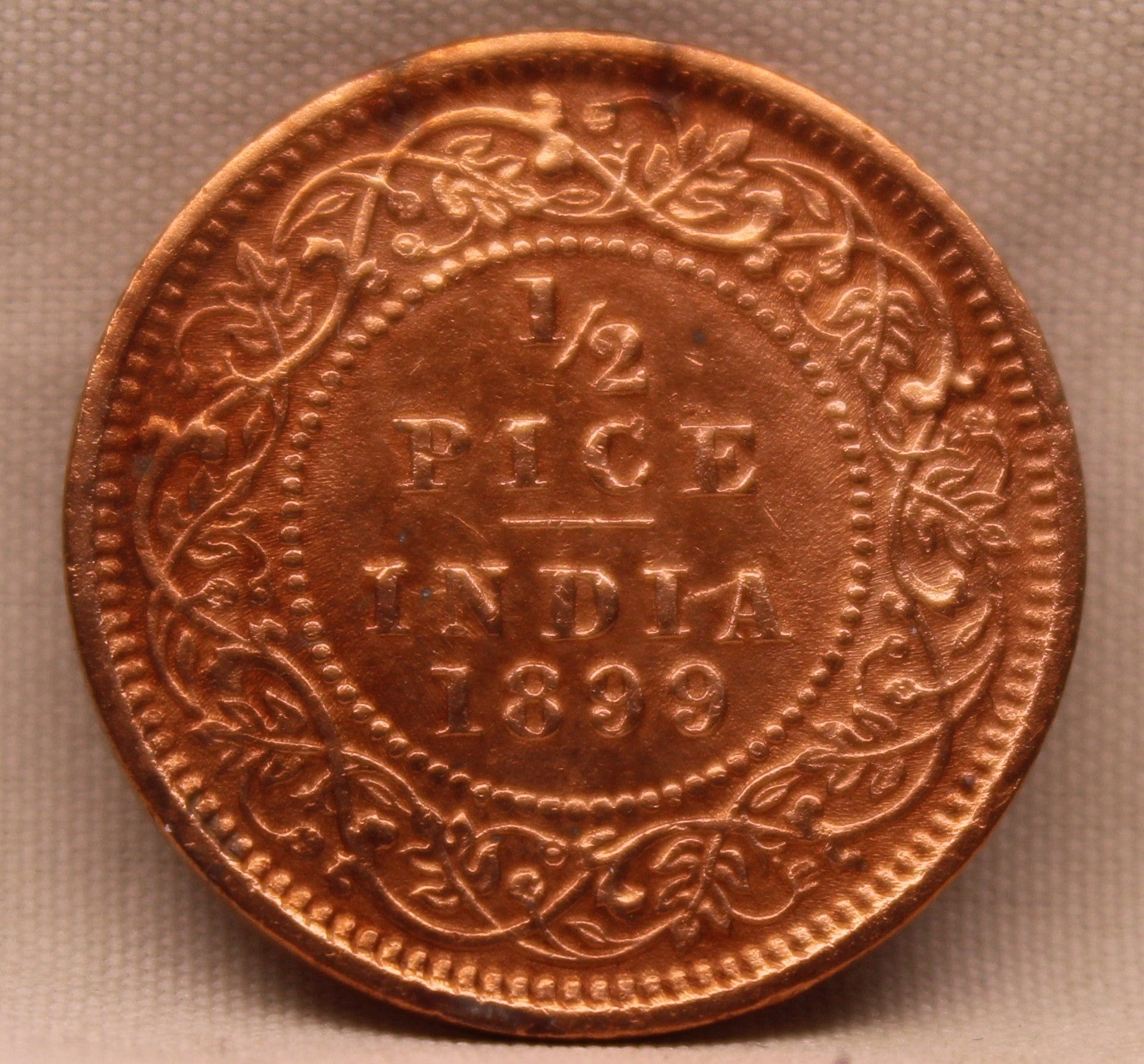 1/2 Pice Coin 1899 Victoria Empress Copper Coin