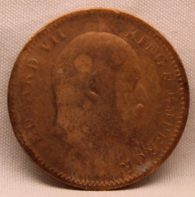 1\4 Anna 1907 Edward VII Bronze Coins