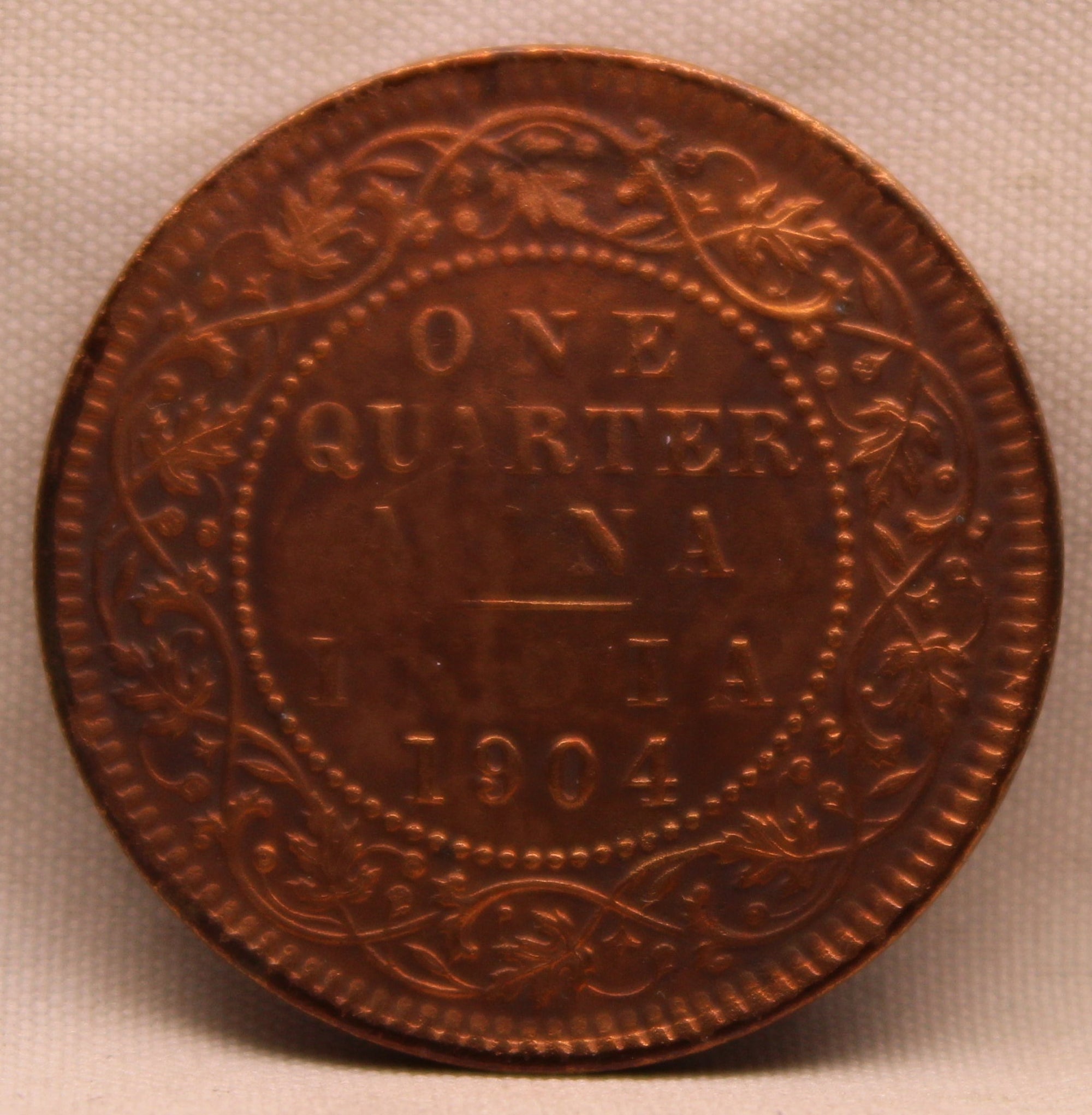 Quarter Anna 1904 Edward VII Copper Coins