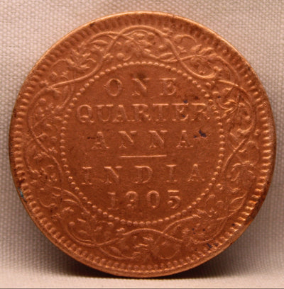 Quarter Anna 1905 Edward VII Copper Coins