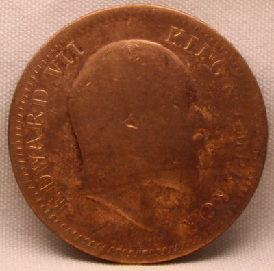 Quarter Anna 1907 Edward VII Copper Coins