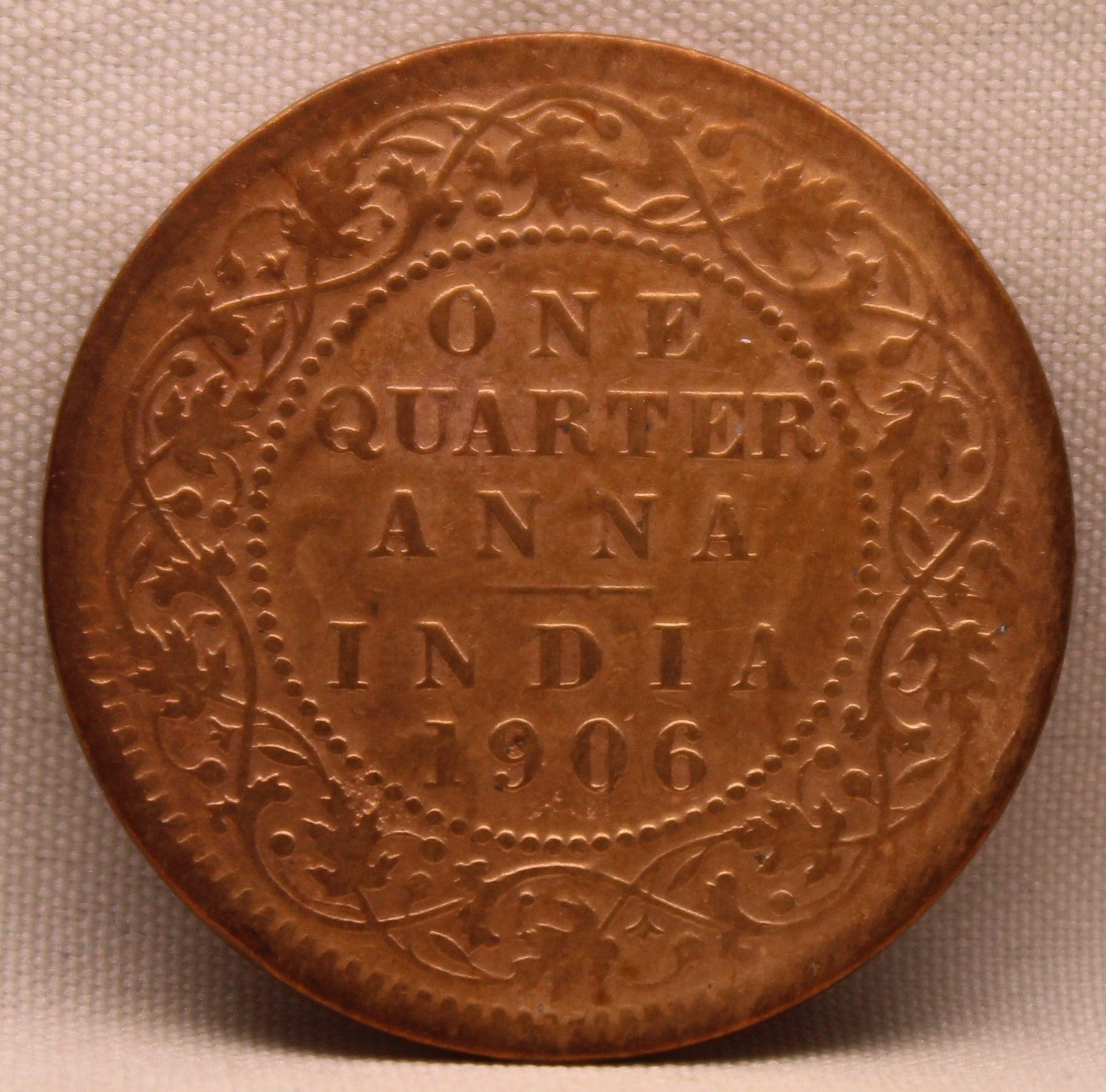 1\4 Anna 1906 Edward VII Bronze Coins