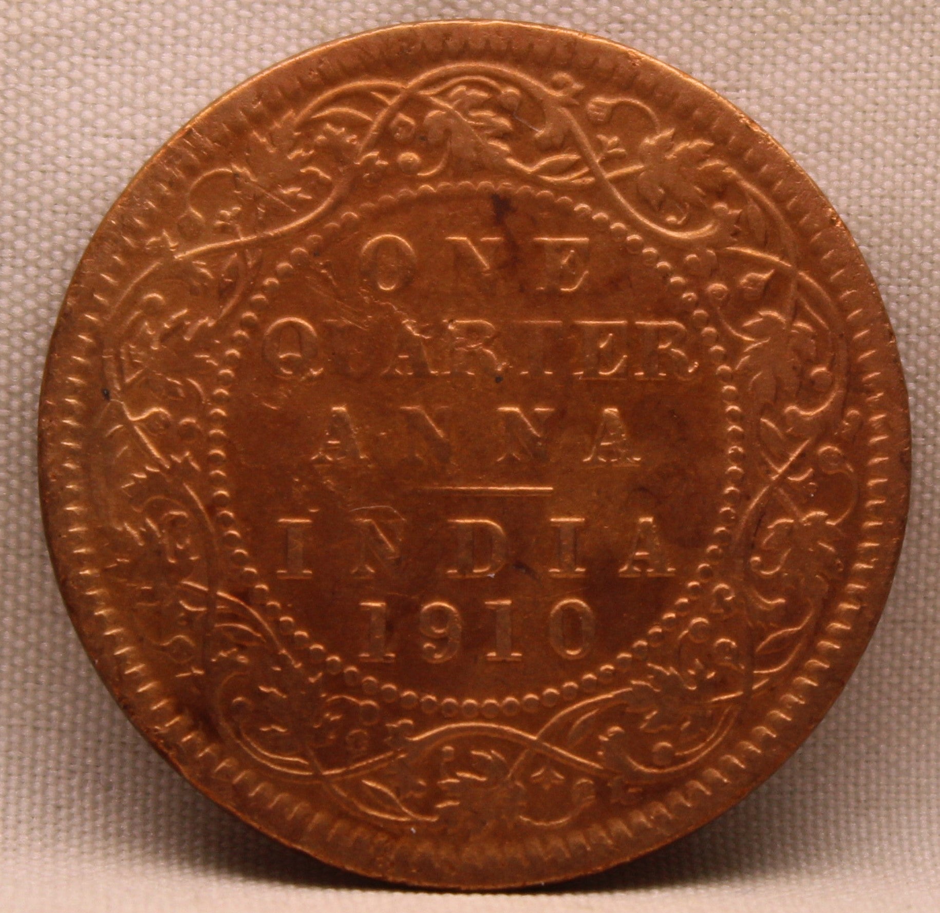 1\4 Anna 1910 Edward VII Bronze Coins