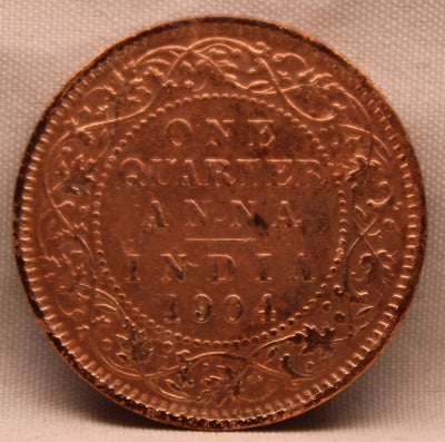 Quarter Anna 1904 Edward VII Copper Coins