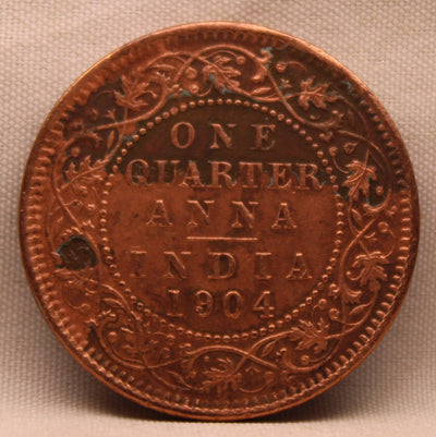 Quarter Anna 1904 Edward VII Copper Coins