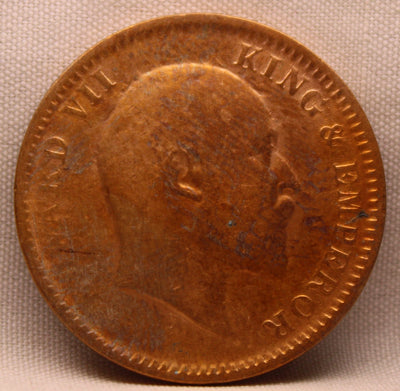 1\4 Anna 1907 Edward VII Bronze Coins