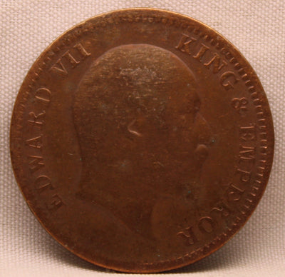 1\4 Anna 1907 Edward VII Bronze Coins