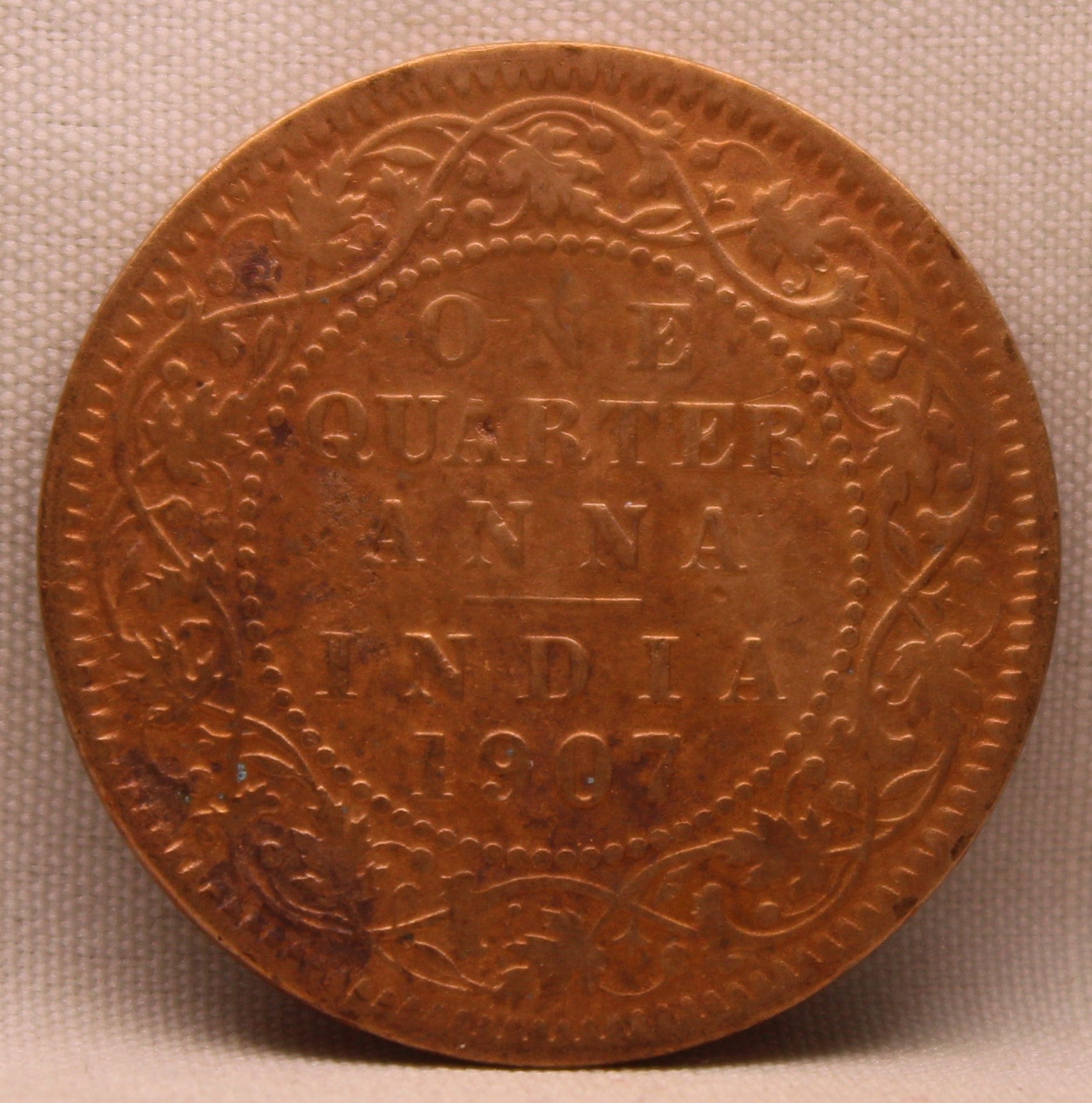 1\4 Anna 1907 Edward VII Bronze Coins