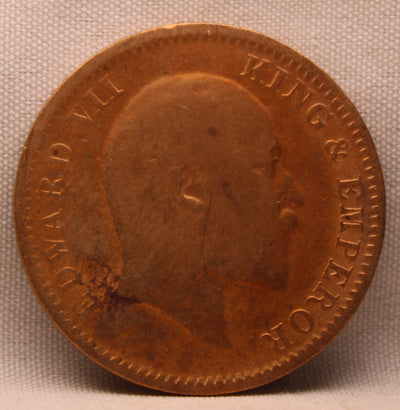 1\4 Anna 1907 Edward VII Bronze Coins