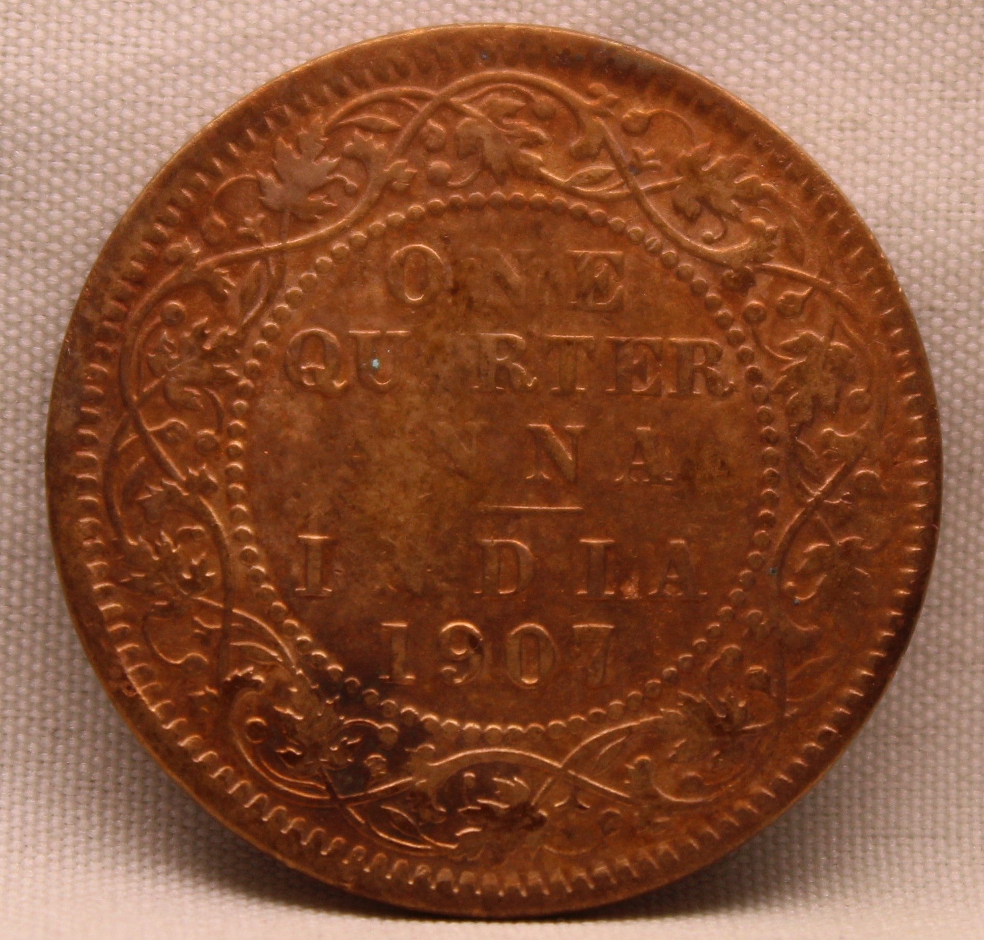 1\4 Anna 1907 Edward VII Bronze Coins