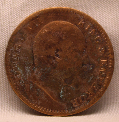 1\4 Anna 1908 Edward VII Bronze Coins