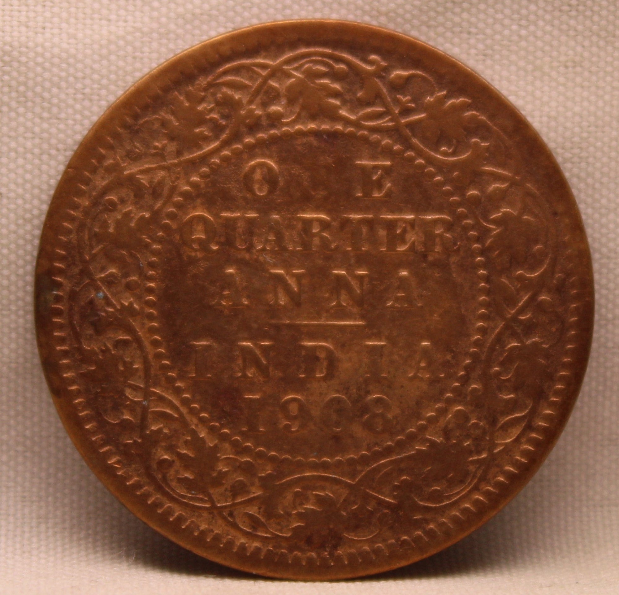 1\4 Anna 1908 Edward VII Bronze Coins