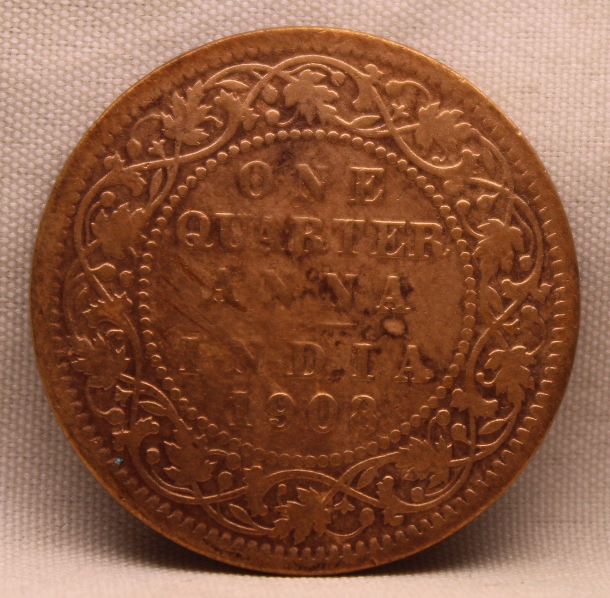 1\4 Anna 1908 Edward VII Bronze Coins