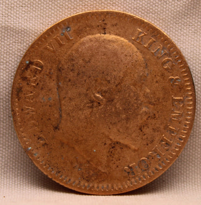 1\4 Anna 1908 Edward VII Bronze Coins