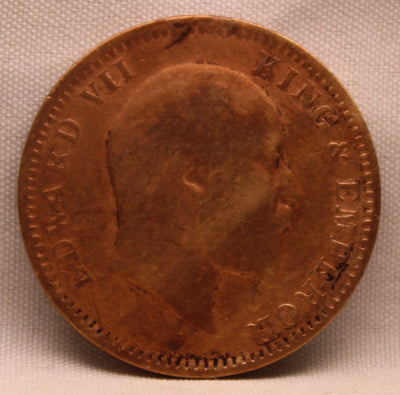 1\4 Anna 1908 Edward VII Bronze Coins