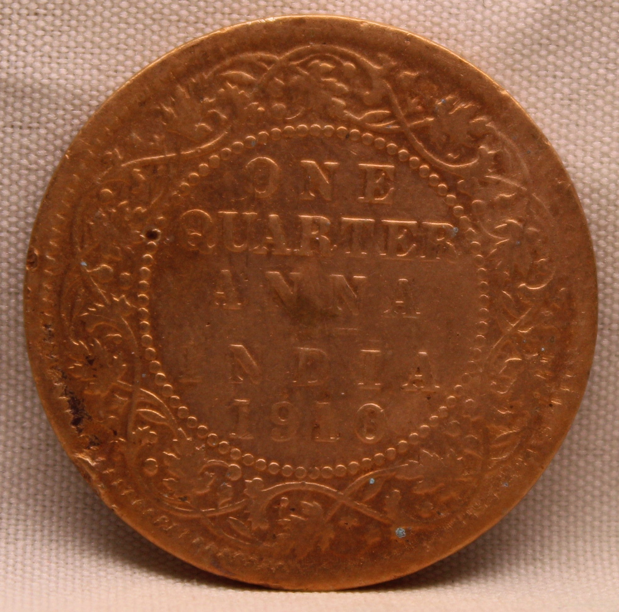 1\4 Anna 1910 Edward VII Bronze Coins