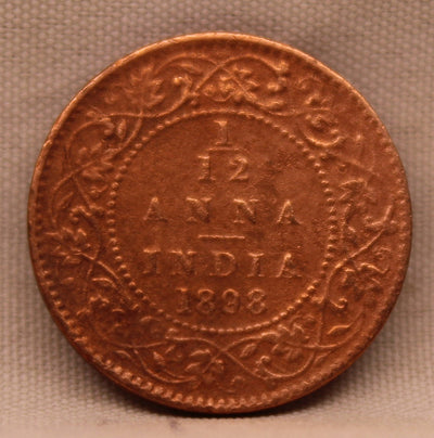 1/12 Anna 1898 Victoria Express Copper Coin