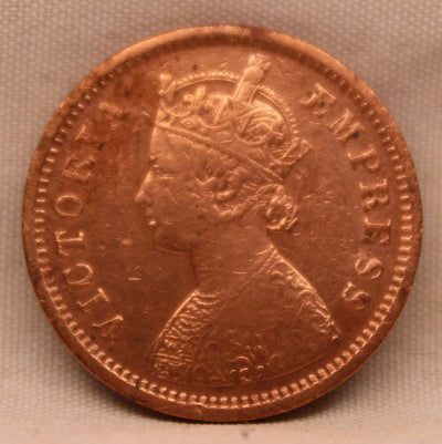 1/2 Pice Coin 1885 Victoria Queen Copper Coin