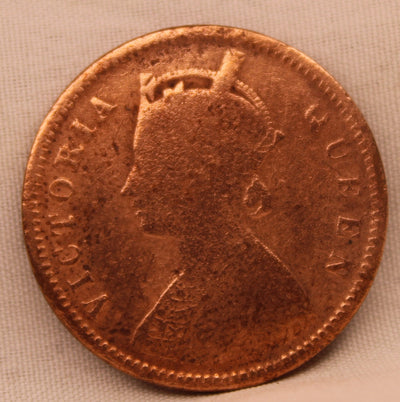 1/4 Anna 1875 Victoria Queen Copper Coin