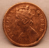 1/4 Anna 1876 Victoria Queen Copper Coin