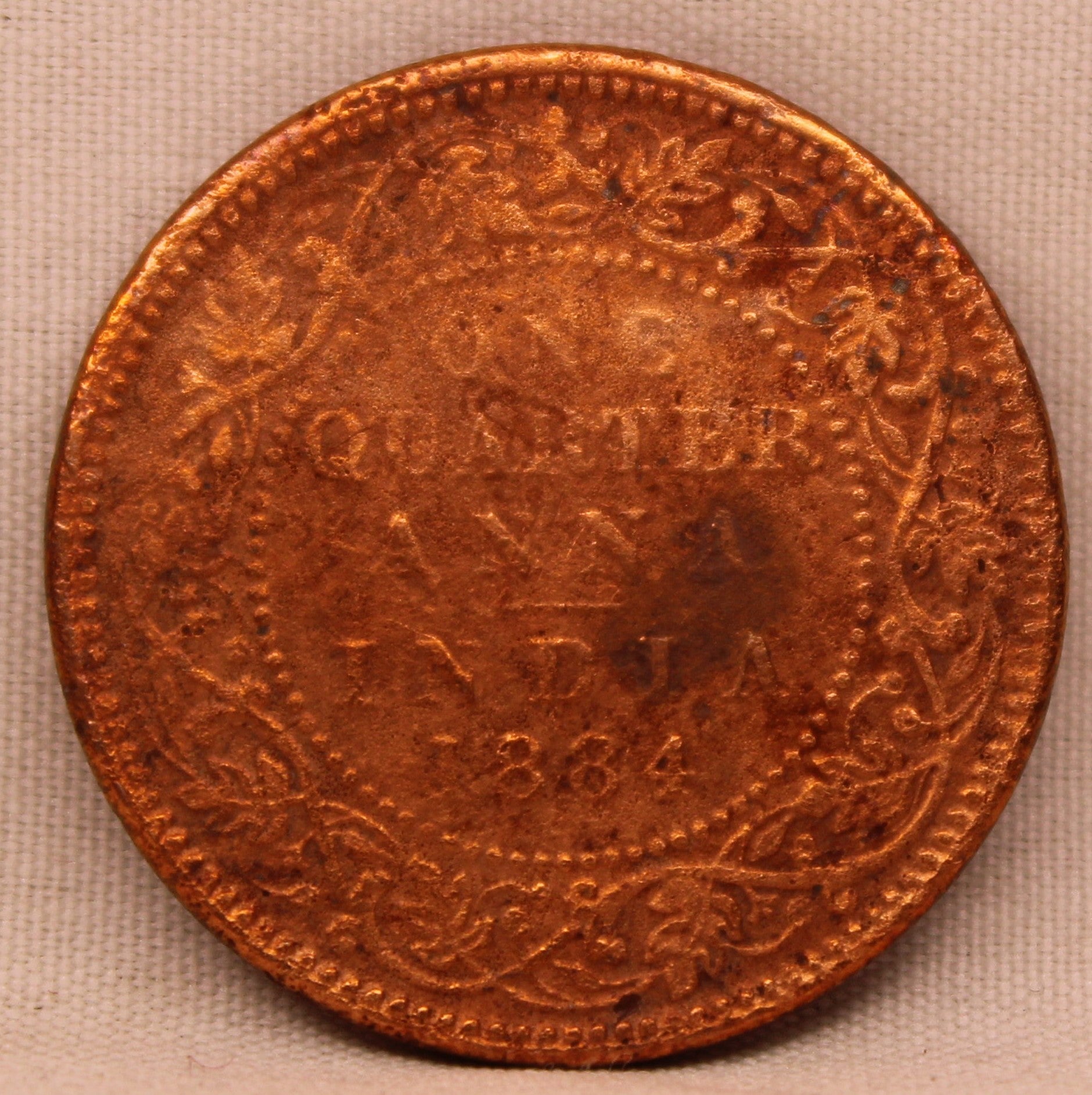 1/4 Anna 1884 Victoria Express Copper Coin