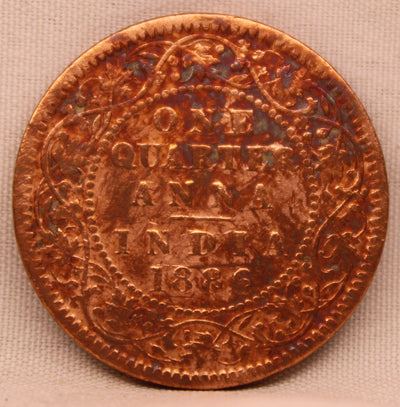 1/4 Anna 1886 Victoria Express Copper Coin