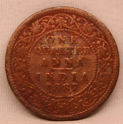 1/4 Anna 1887 Victoria Express Copper Coin