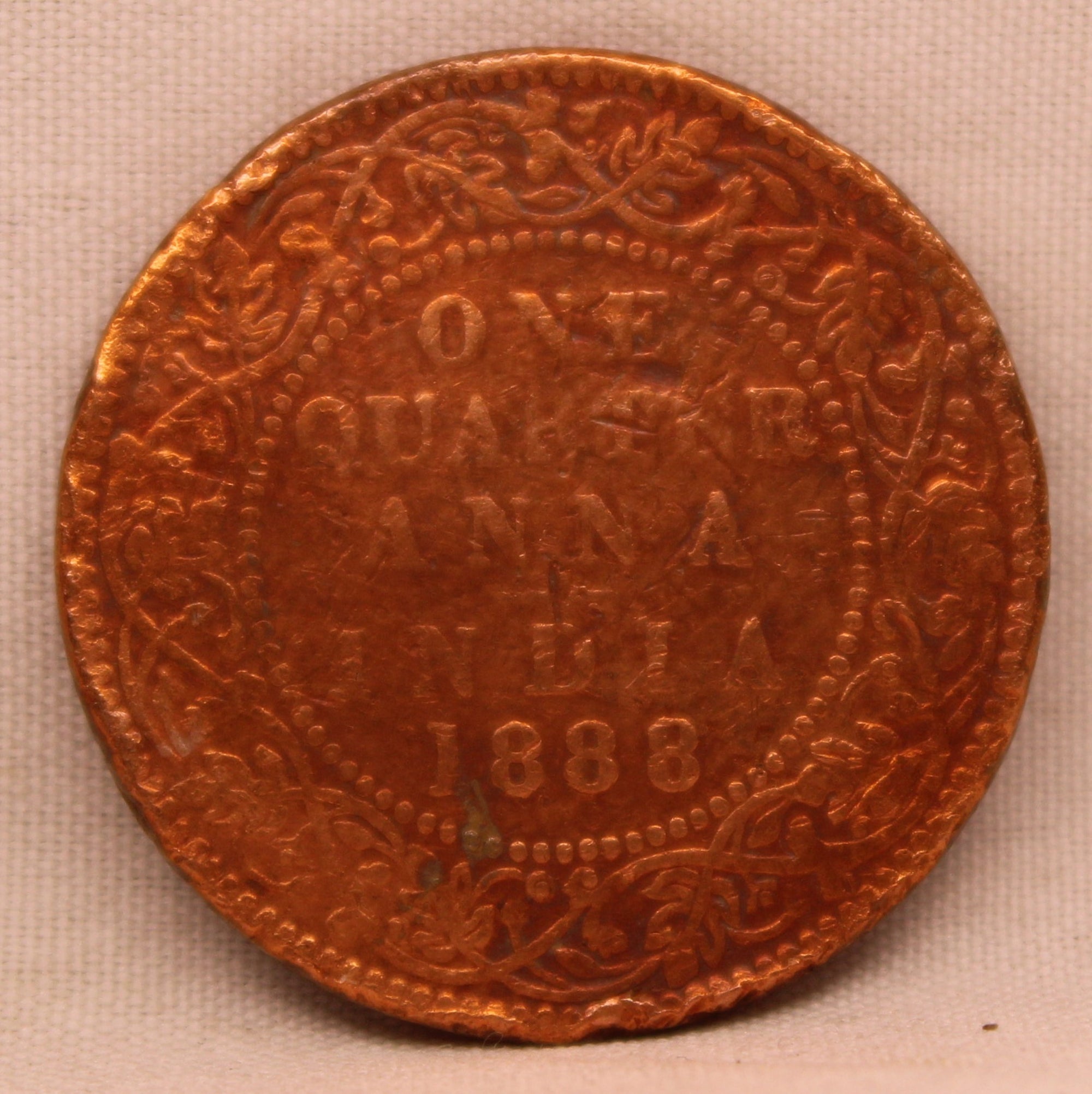 1/4 Anna 1888 Victoria Express Copper Coin