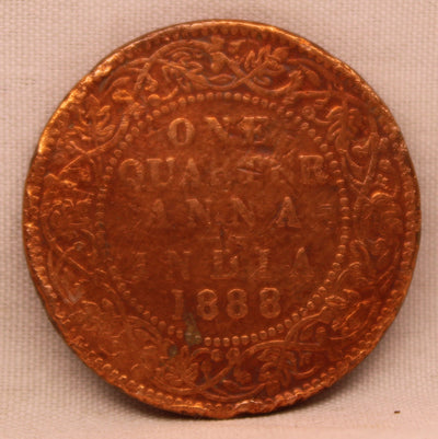 1/4 Anna 1888 Victoria Express Copper Coin