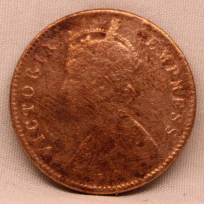 1/4 Anna 1890 Victoria Express Copper Coin