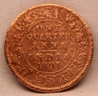 1/4 Anna 1891 Victoria Express Copper Coin