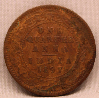 1/4 Anna 1897 Victoria Express Copper Coin