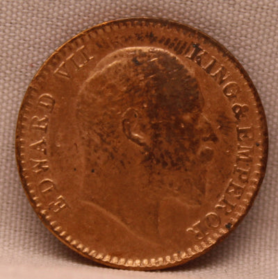 1/12 Anna Coin of Victoria Queen of Calcutta Mint of 1908 Copper