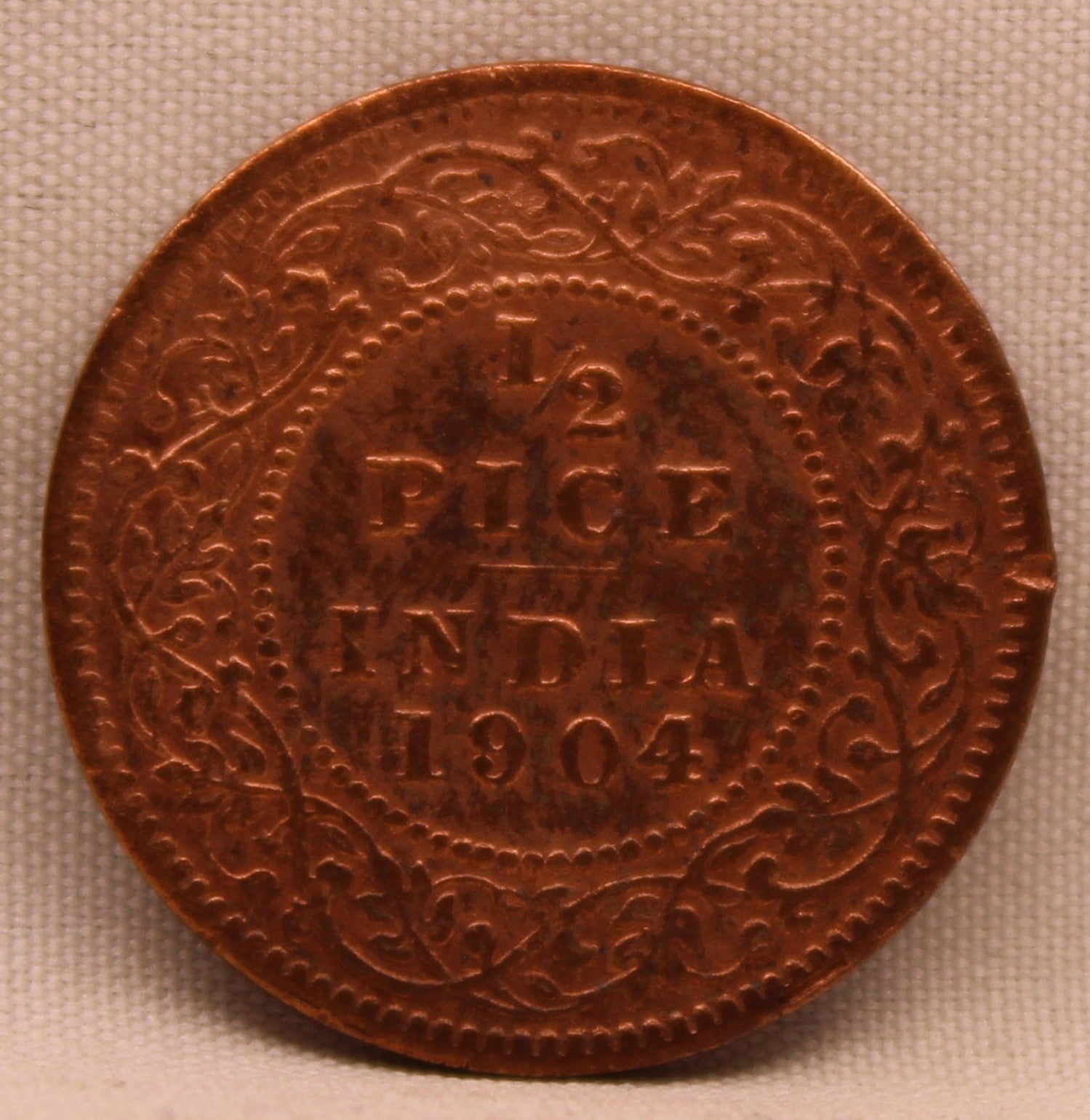 1/2 Pice Coin of King Edward VII of Calcutta Mint of 1904