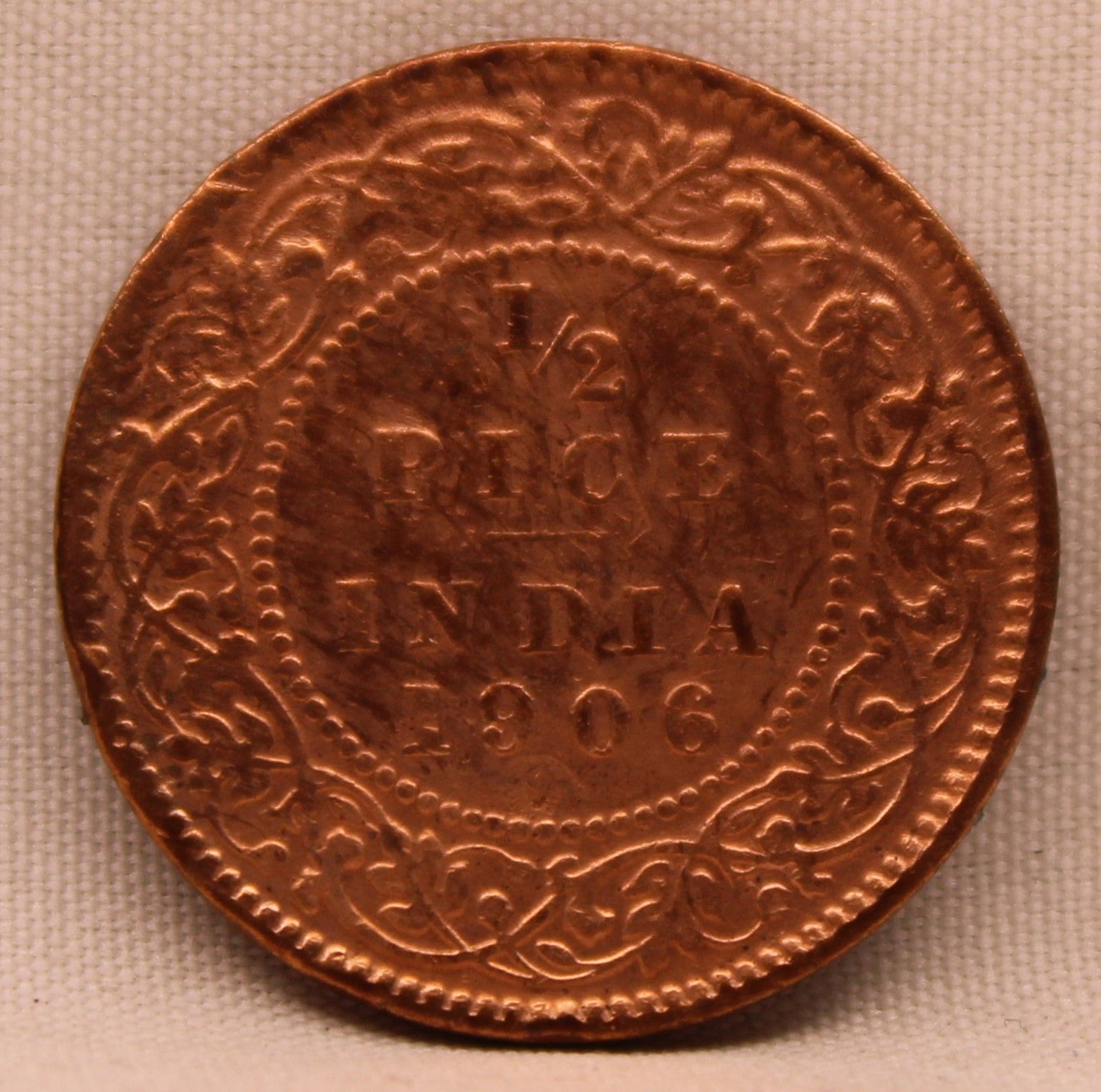 1/2 Pice Coin of King Edward VII of Calcutta Mint of 1906