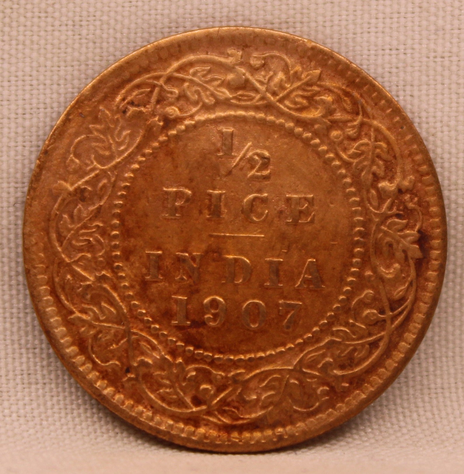 1/2 Pice Coin of King Edward VII of Calcutta Mint of 1907