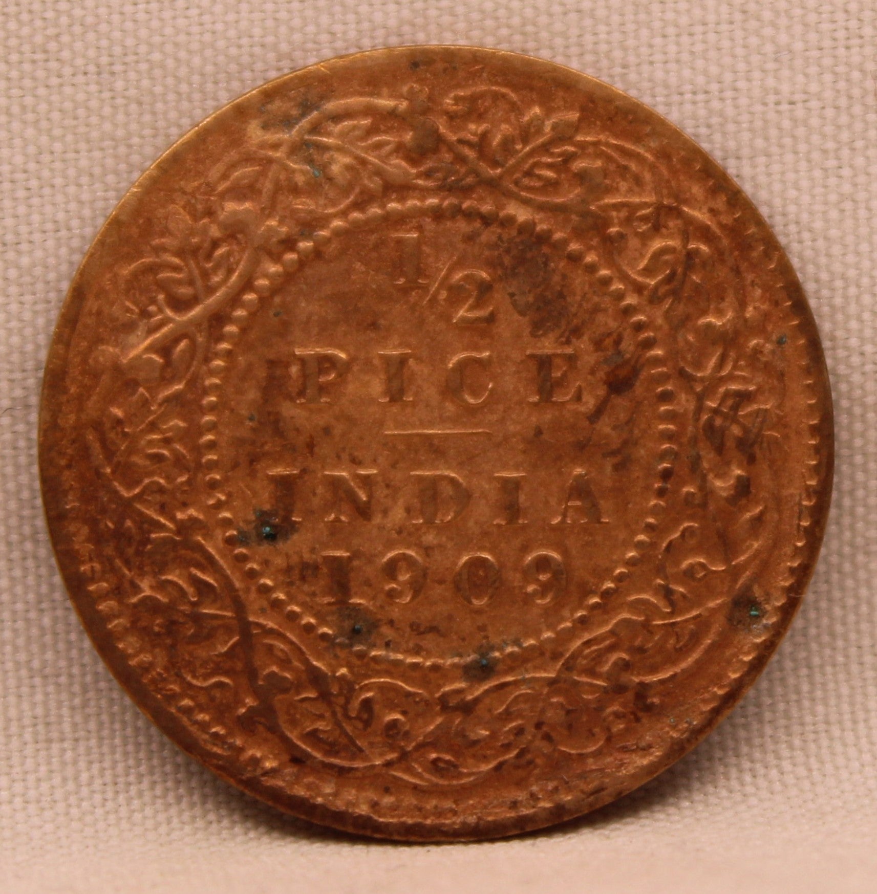 1/2 Pice Coin of King Edward VII of Calcutta Mint of 1909