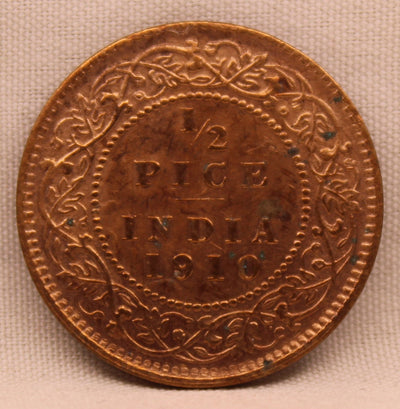 1/2 Pice Coin of King Edward VII of Calcutta Mint of 1910