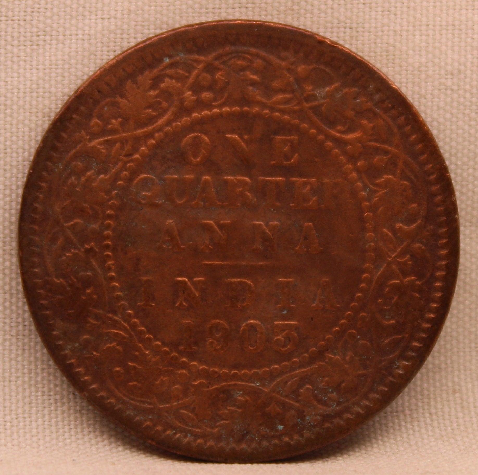 1/4 Anna Coin of King Edward VII of Calcutta Mint of 1903 Copper