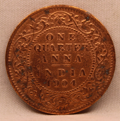 1/4 Anna Coin of King Edward VII of Calcutta Mint of 1904 Copper