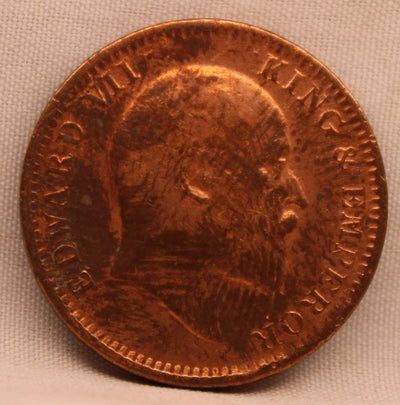 1/4 Anna Coin of King Edward VII of Calcutta Mint of 1906 Copper