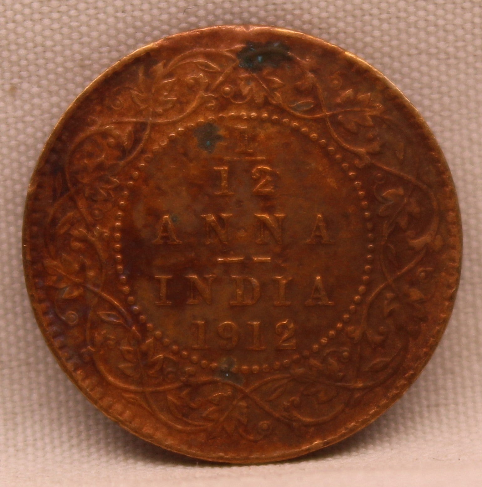 1/12 Anna 1912 George V Bronze Coin