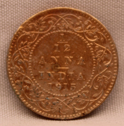 1\12 Anna 1915 George V Bronze coins