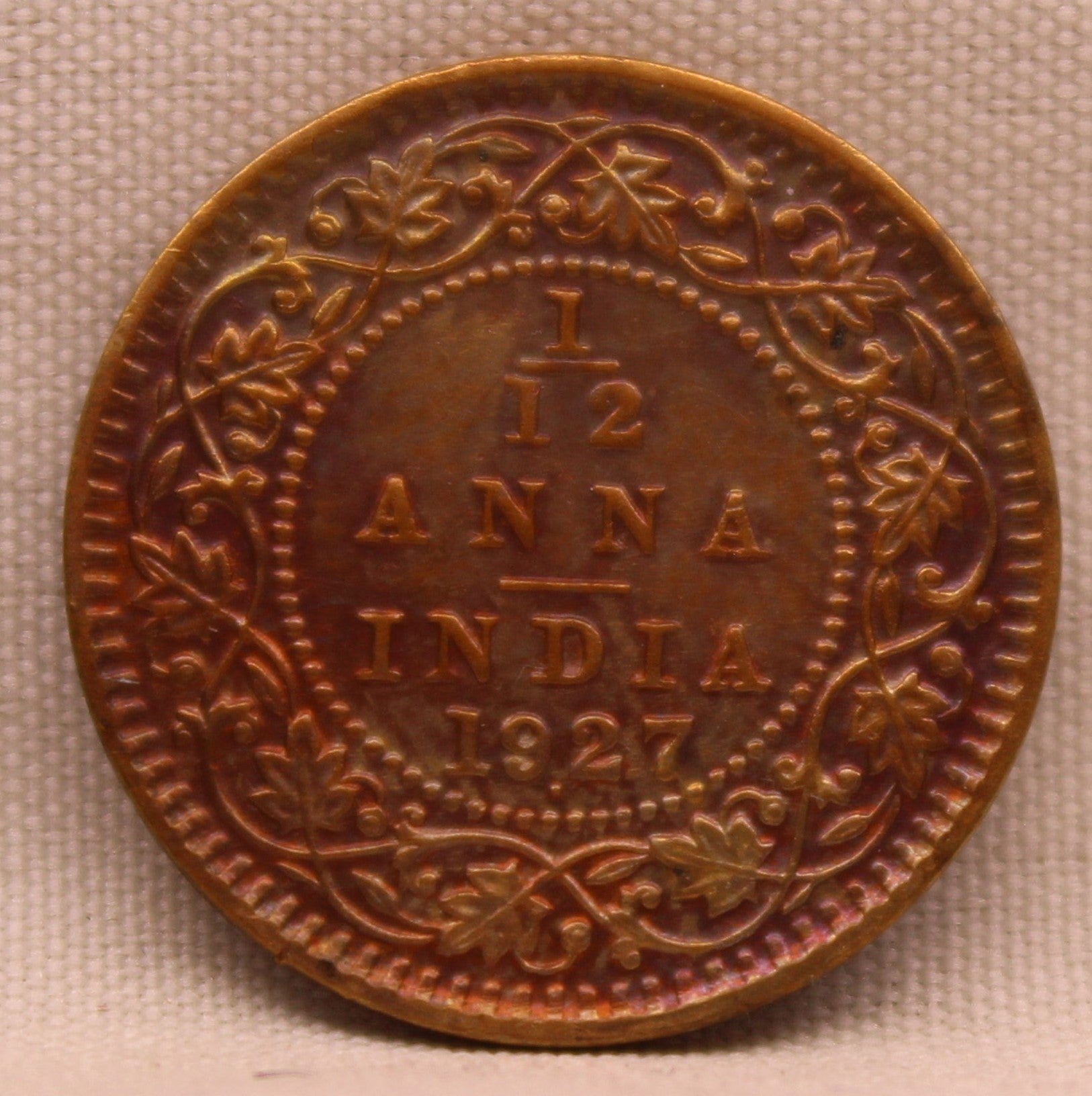 1\12 Anna 1927 George V Bronze coins