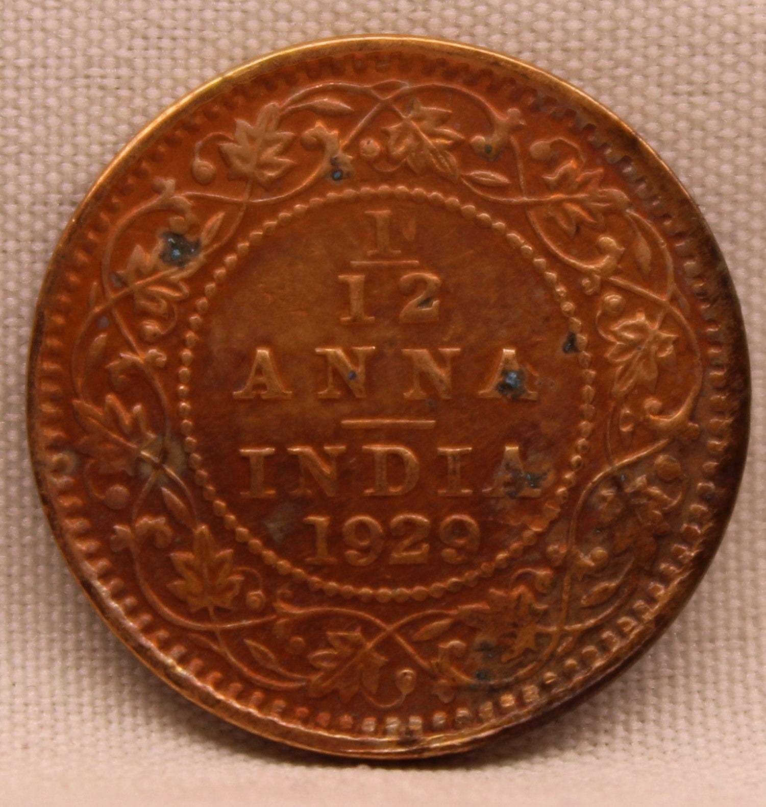 1\12 Anna 1929 George V Bronze coins