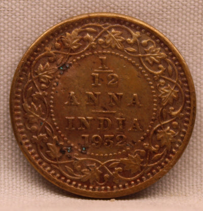 1\12 Anna 1932 George V Bronze coins