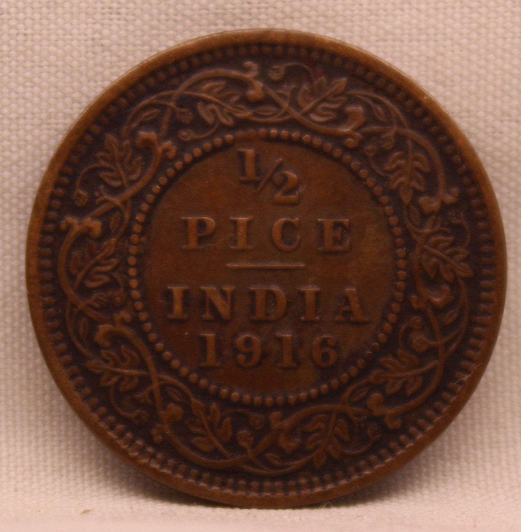 1\2 Pice 1916 George V Bronze coins